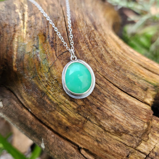 Rose Cut Chrysoprase Necklace